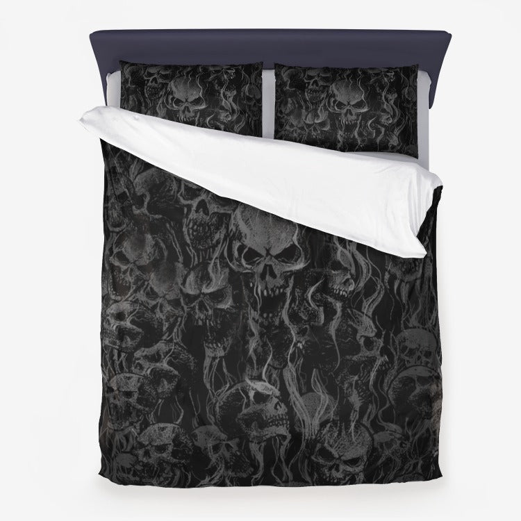 Smoke Skull Dark Version 3 Piece Microfiber Duvet Set