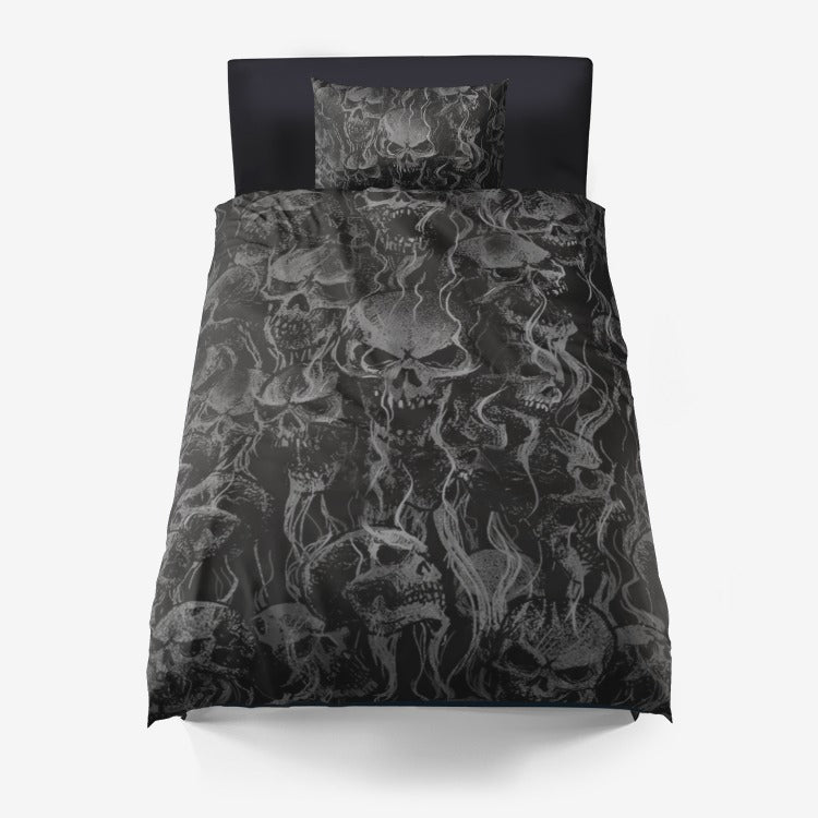 Smoke Skull Dark Version 3 Piece Microfiber Duvet Set