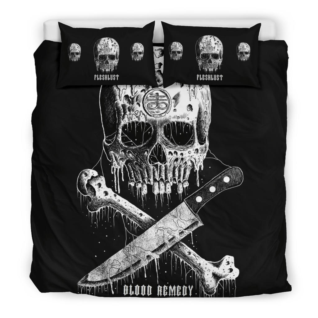 Skull Satanic Butcher Knife 3 Piece Duvet Set