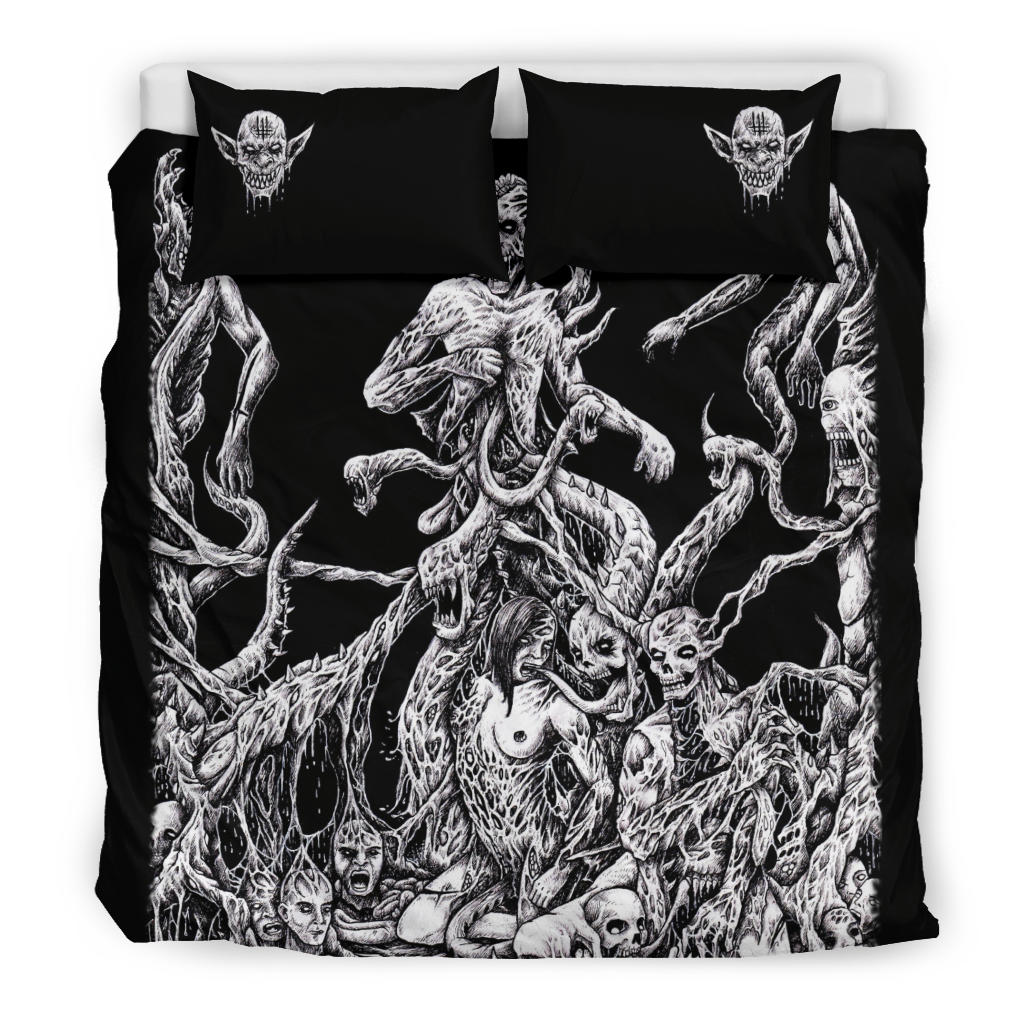 Skull Satanic Demon Gathering 3 Piece Duvet Set