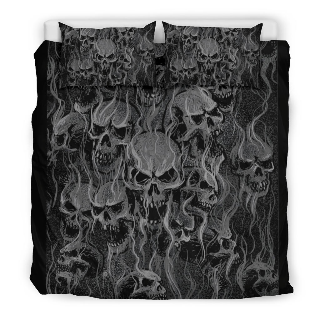 Smoke Skull 3 Piece Duvet Set Light New Light Version