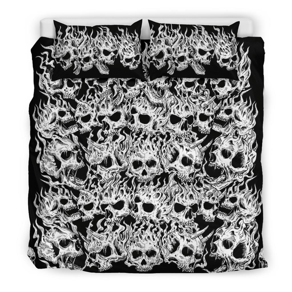 Skull Demon Smoke 3 Piece Duvet Set