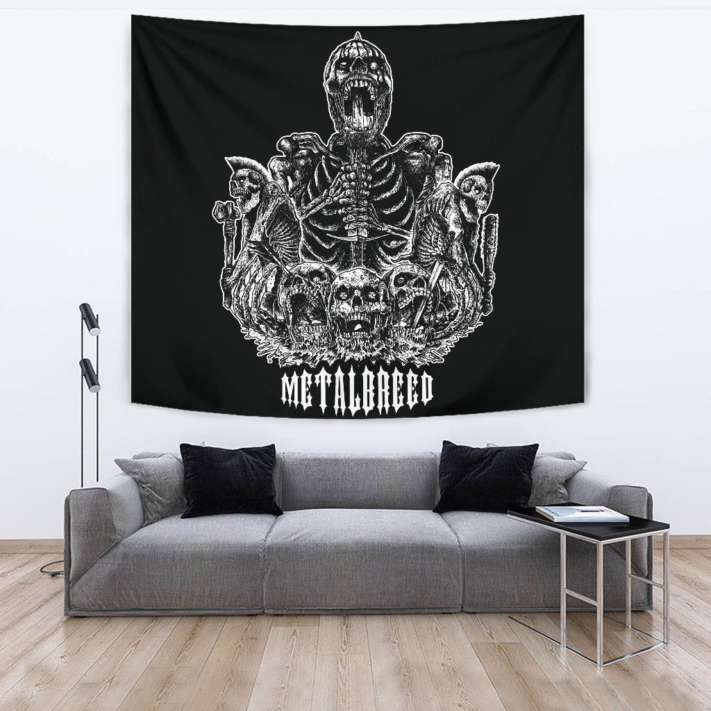 Skull Sword Metalbreed Large Wall Tapestry