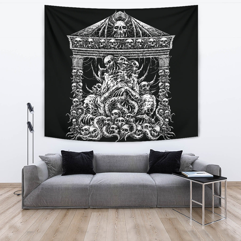 Skull Skeleton Bat Wing Skull Death Shrine Large Wall Decoration Tapestry