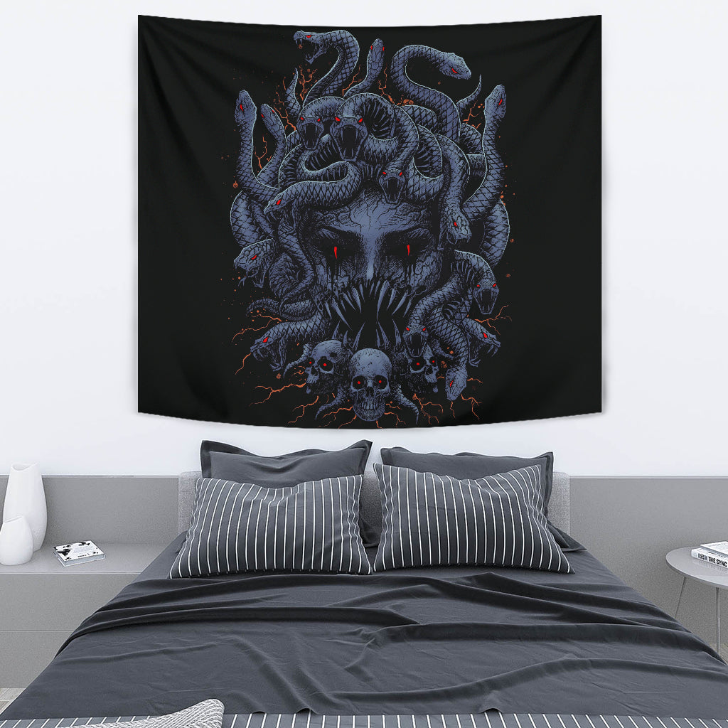 Skull Medusa Demon Goddess Eternal Revenge Of the Injustice Violation Large Wall Decoration Tapestry Color Version