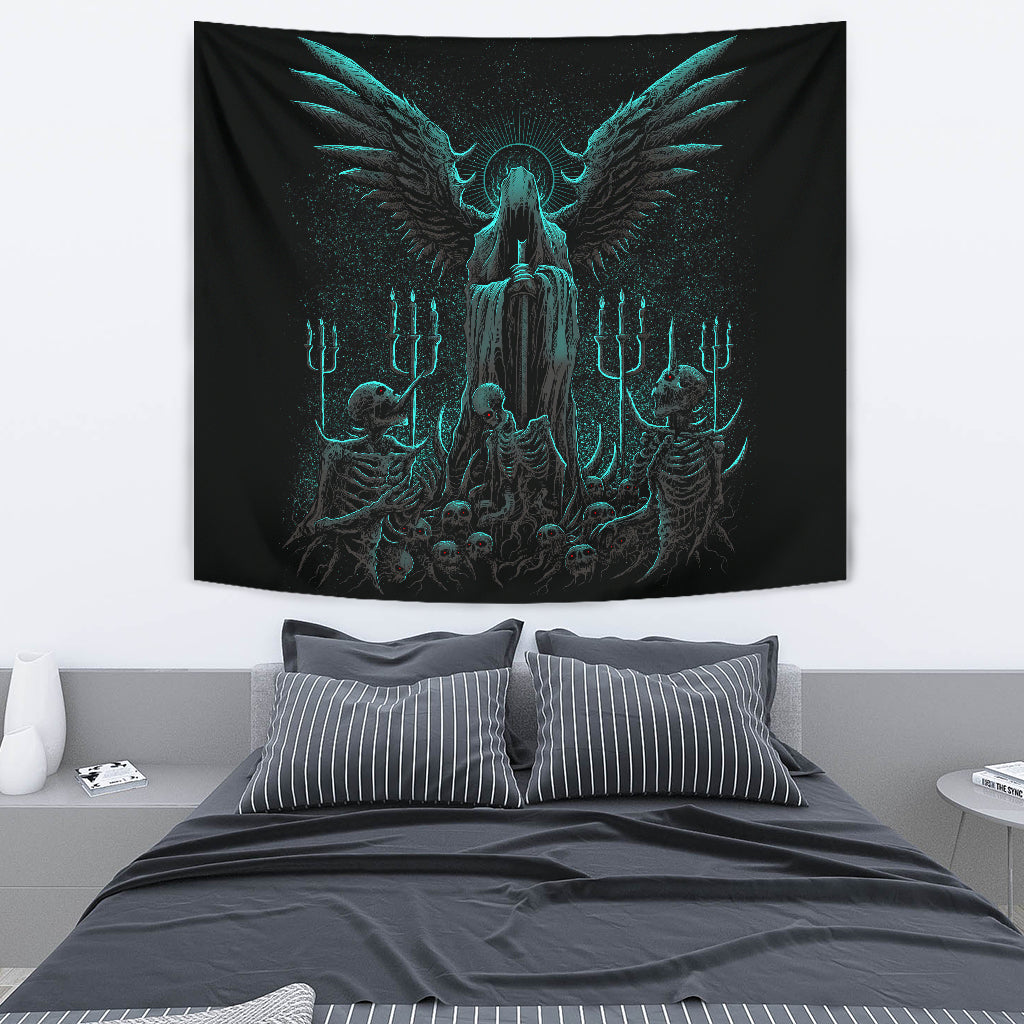 Skull Skeleton Gothic Hooded Wing Demon Sword Large Wall Decoration Tapestry Awesome New Color