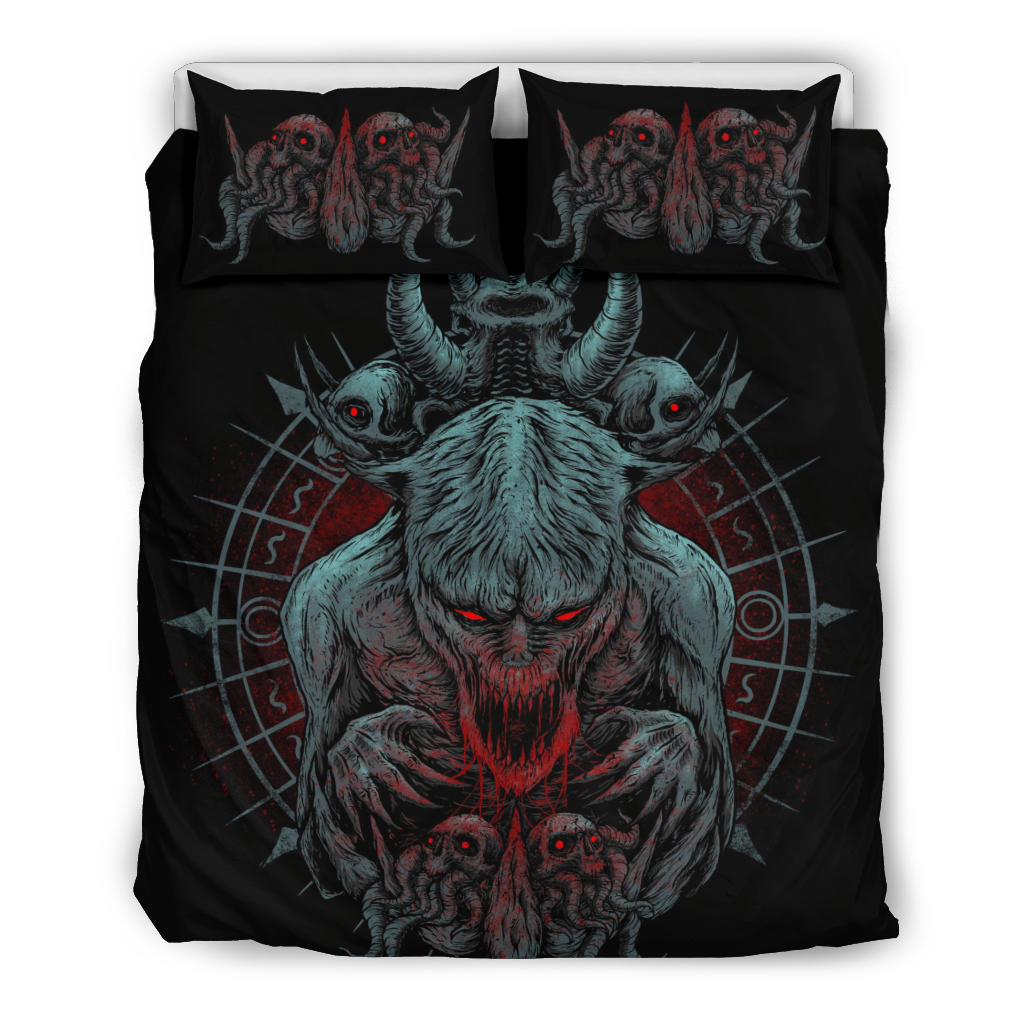 Skull Satanic Demon 3 Piece Duvet Set Color Version