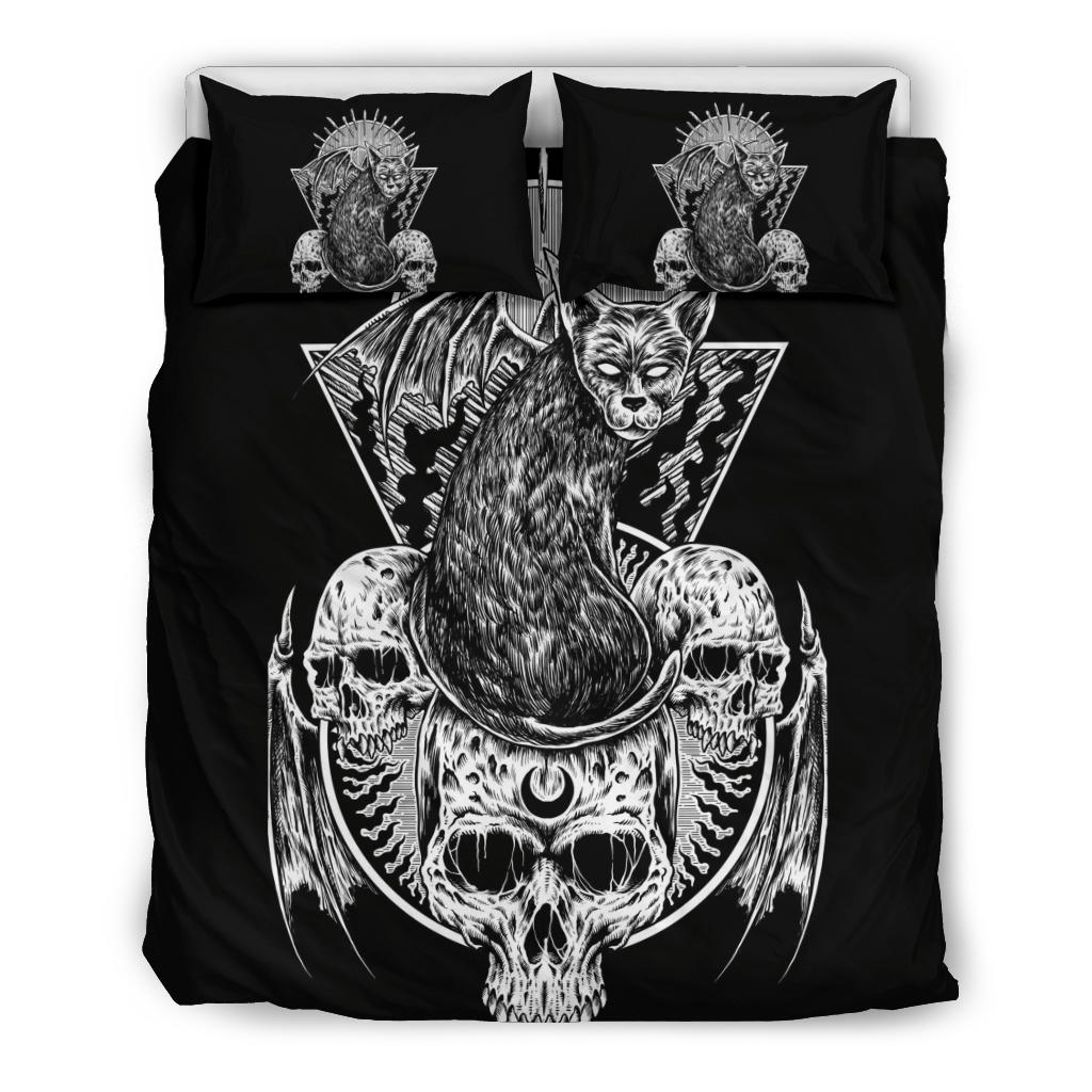 Skull Gothic Cat 3 Piece Duvet Version # 2