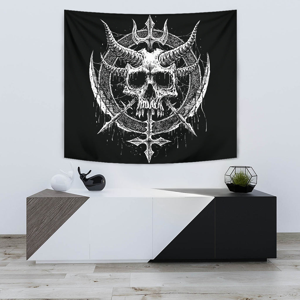 Skull Dagger Demon Blade Satanic Cross Large Room Canvas