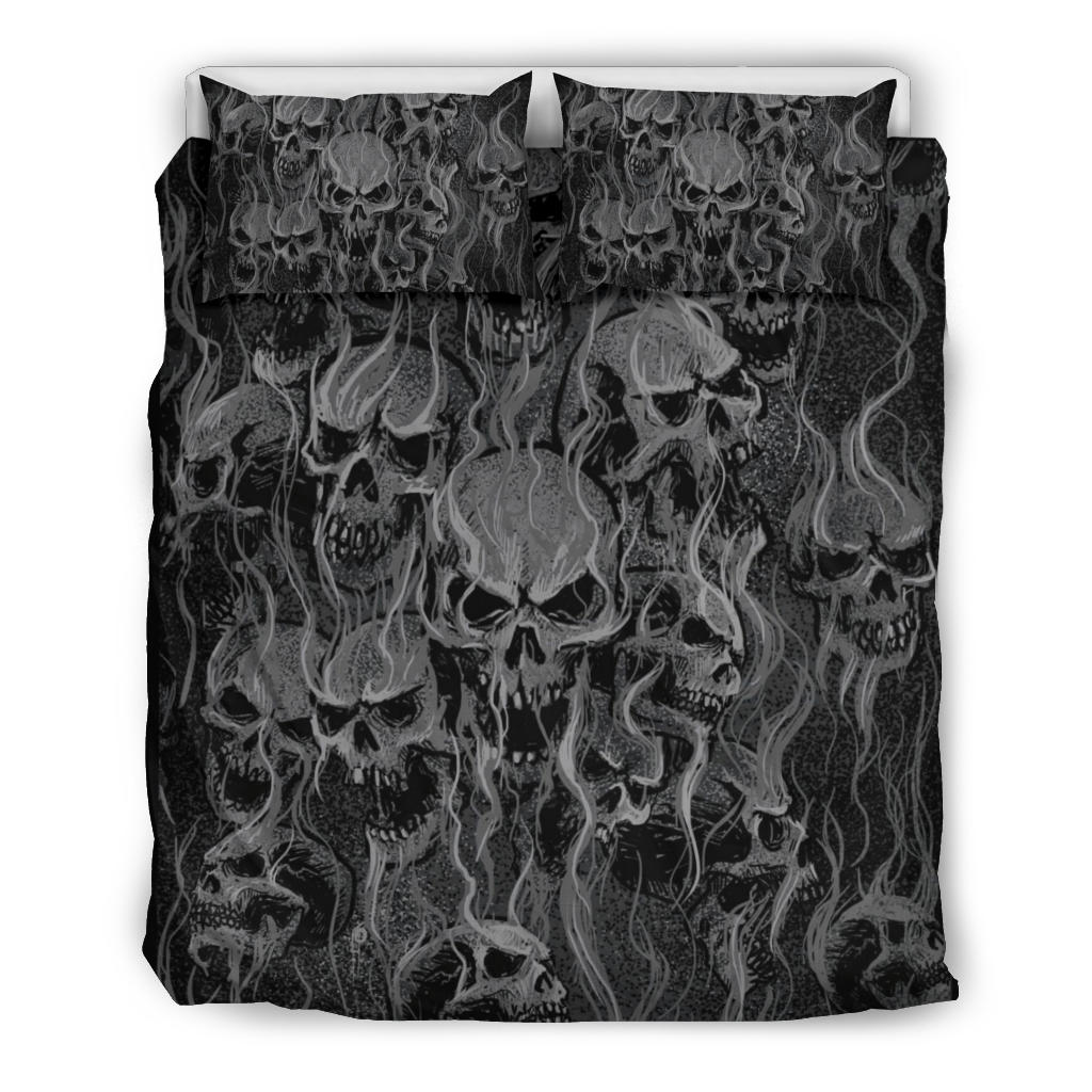 Smoke Skull 3 Piece Duvet Set Light New Light Version