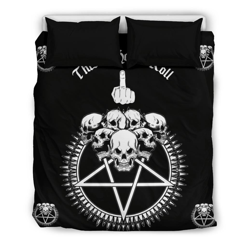 Skull Satanic Pentagram This Is How I Roll 3 Piece duvet set