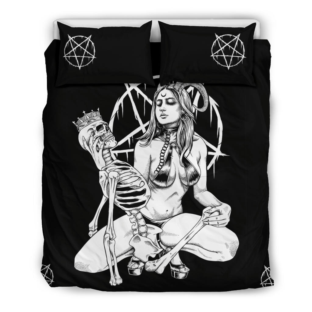 Skull Satanic Pentagram Occult Demon 3 Piece Duvet Set