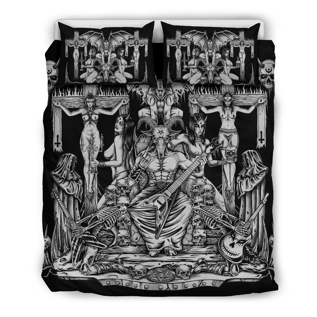 We Are Proud To Unleash The Only Real Ultimate Metalhead 3 Piece Duvet Set In The World Black And White