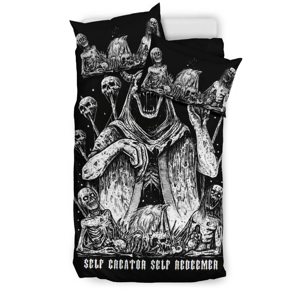 Demonic Satanic Skull God Impaled Skulls 3 Piece Duvet Set