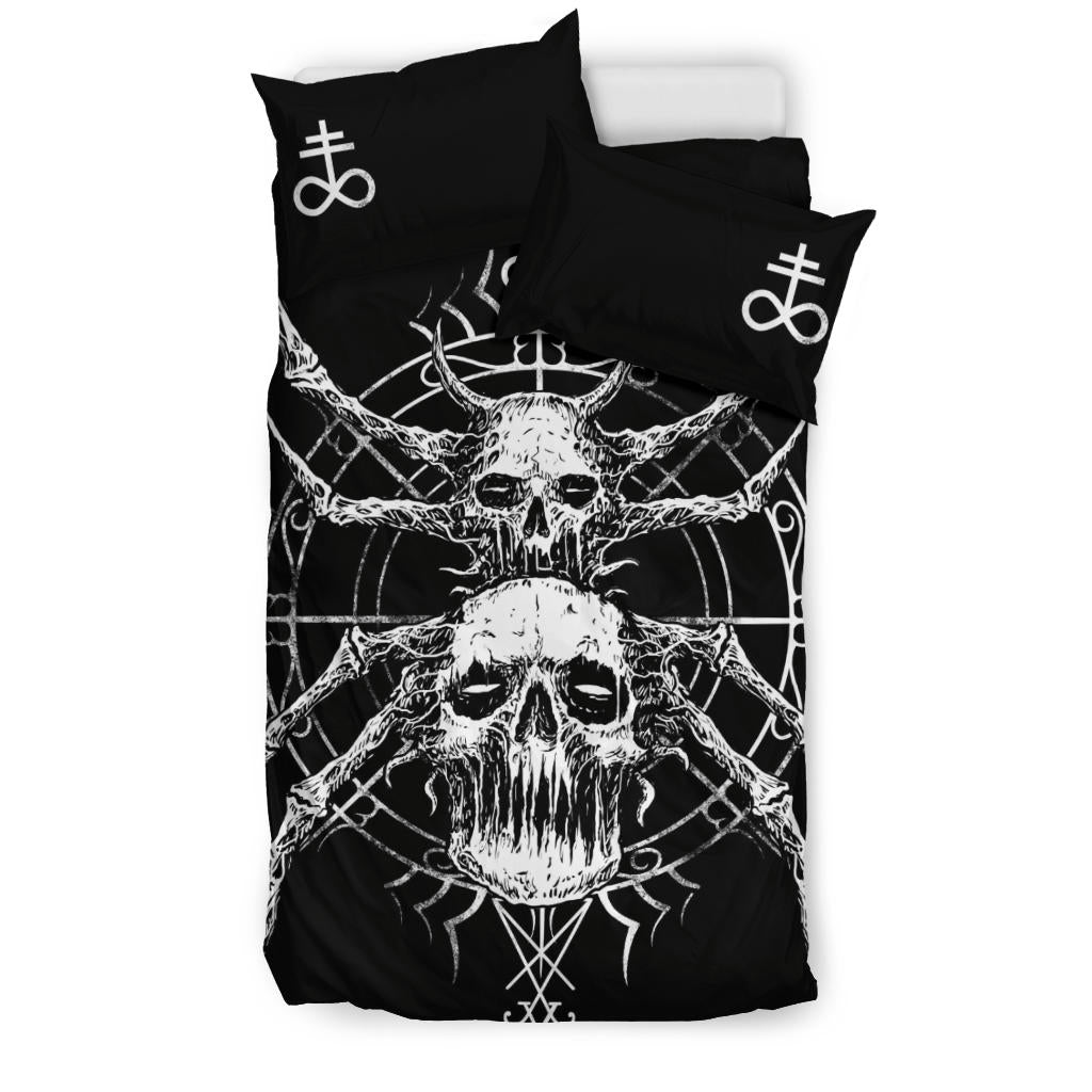 Skull Satanic Goth Spider 3 Piece Duvet Set