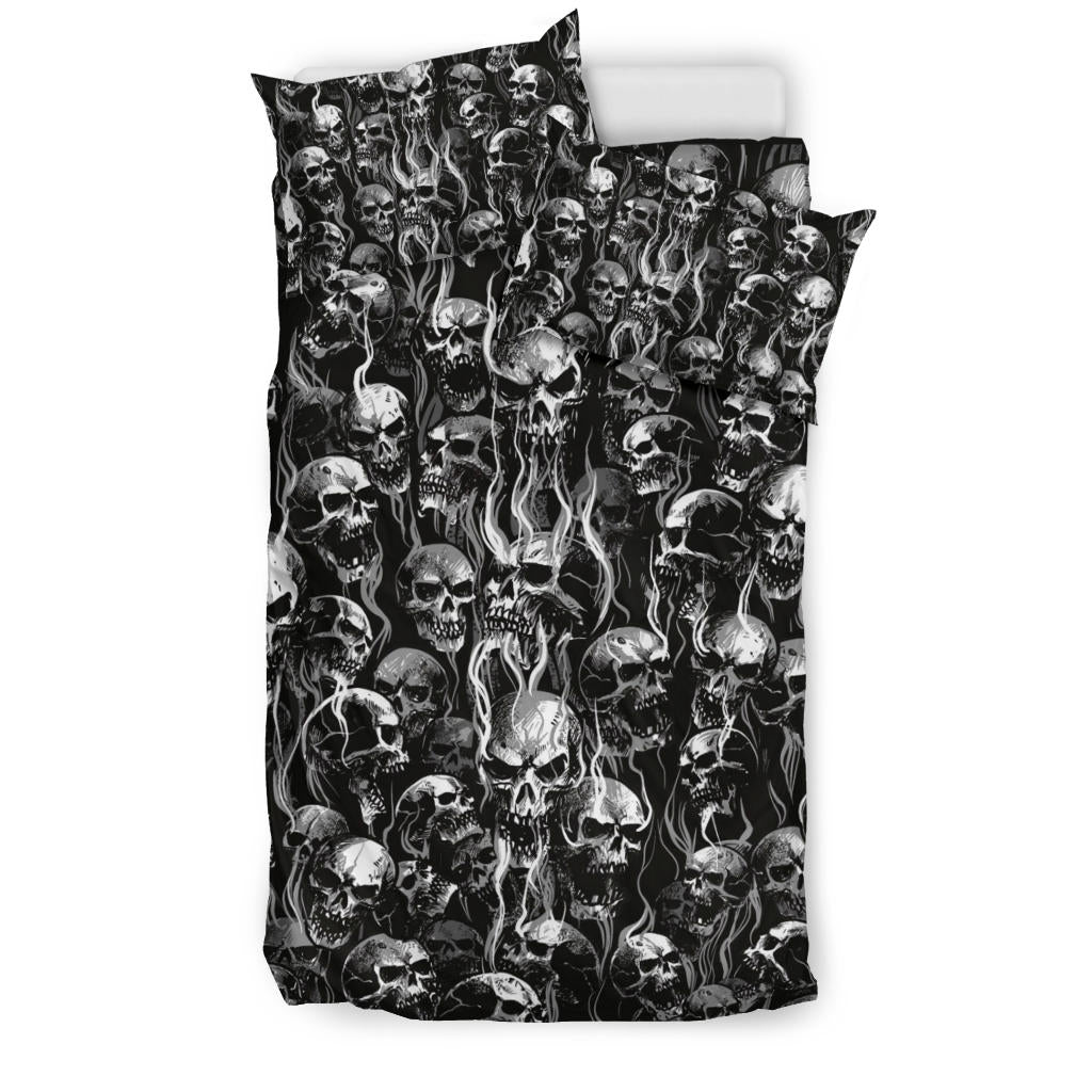 New Skull Smoke Style! 3 Piece Duvet Set New Black And White Texture