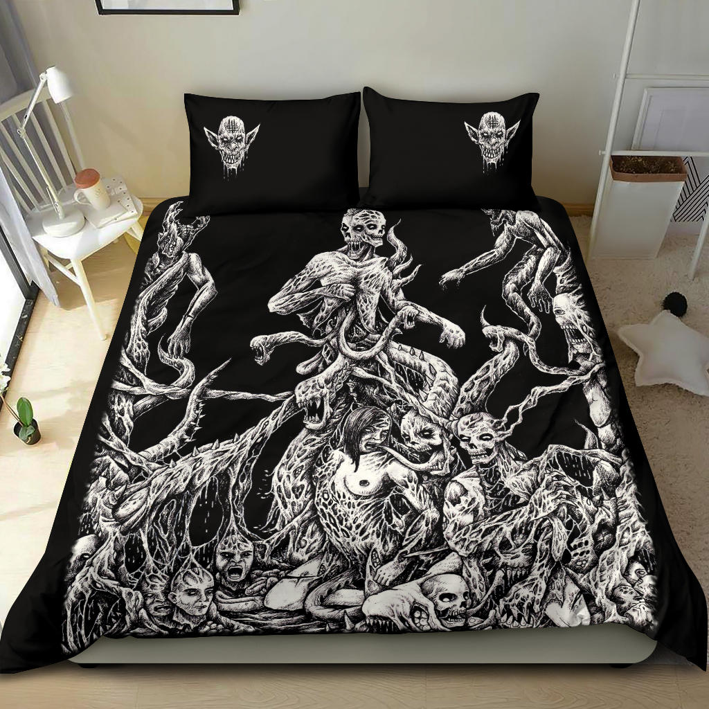 Skull Satanic Demon Gathering 3 Piece Duvet Set