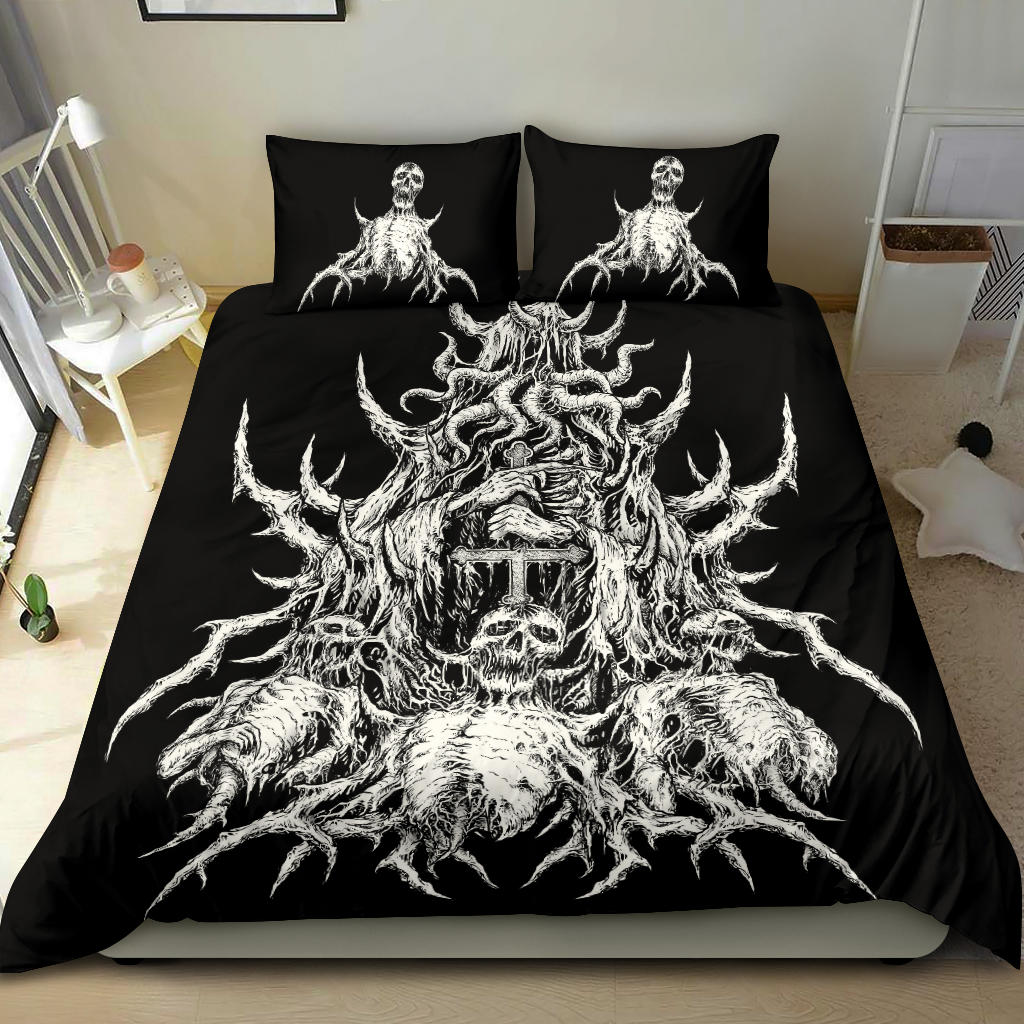 Skull Demon Cross 3 Piece Duvet Set