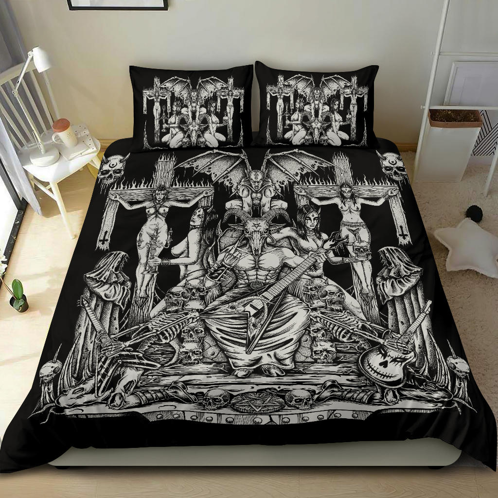We Are Proud To Unleash The Only Real Ultimate Metalhead 3 Piece Duvet Set In The World Black And White