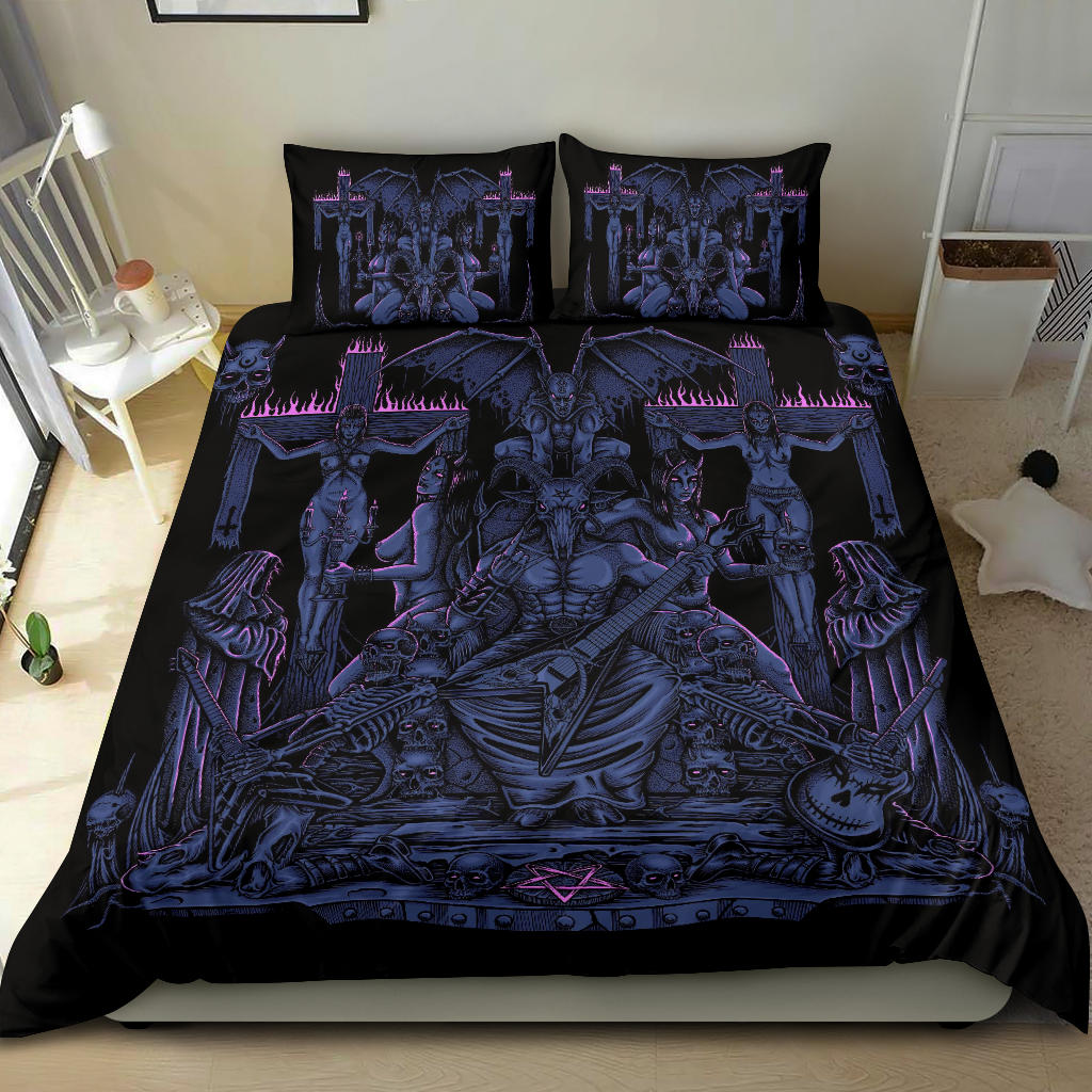 We Are Proud To Unleash The Only Real Ultimate Metalhead 3 Piece Duvet Set In The World Sexy Blue Pink