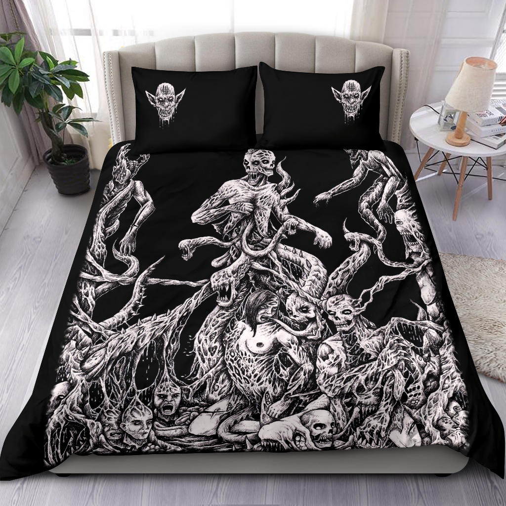 Skull Satanic Demon Gathering 3 Piece Duvet Set