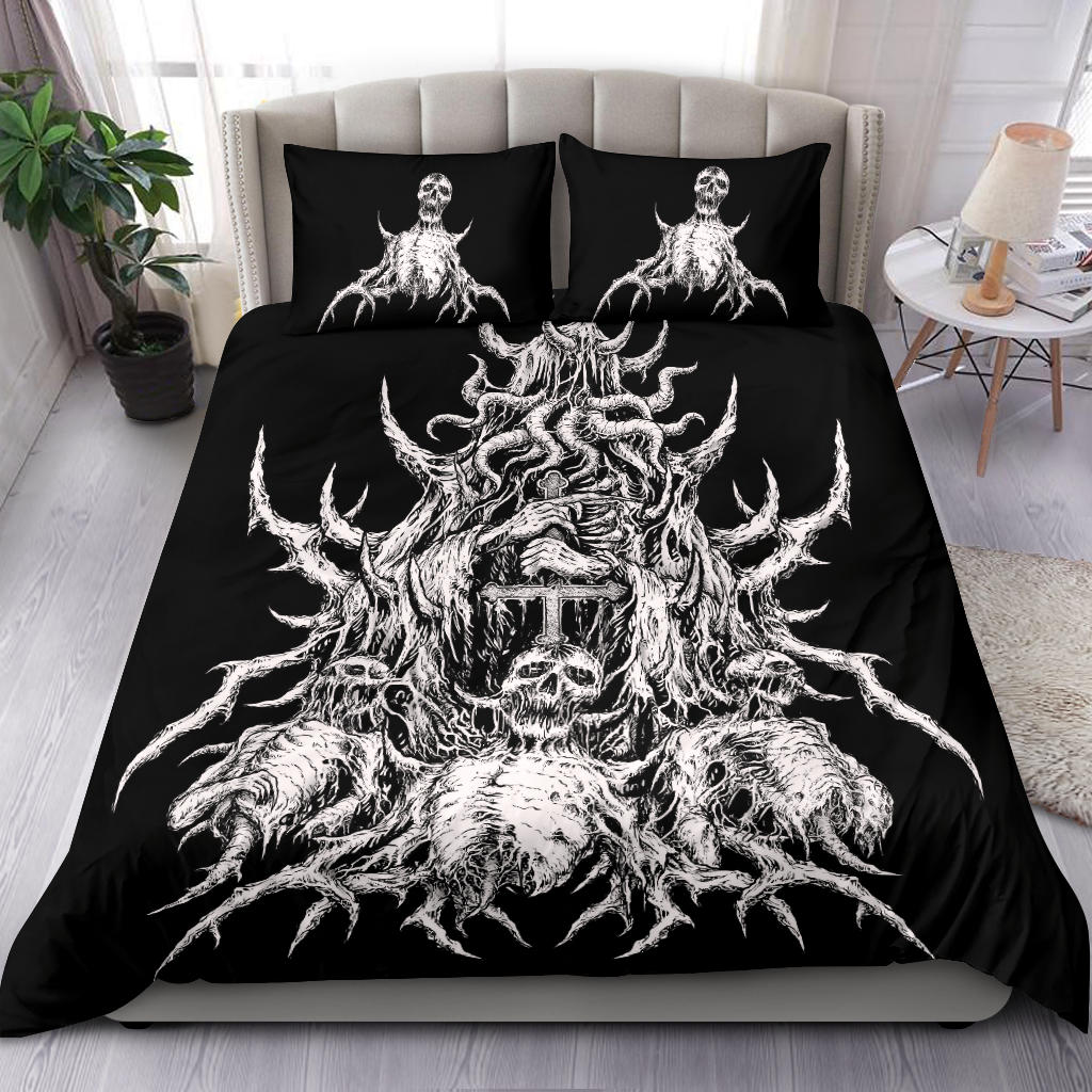 Skull Demon Cross 3 Piece Duvet Set