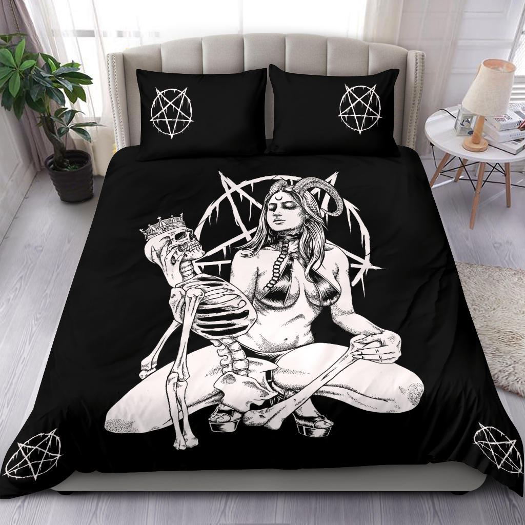 Skull Satanic Pentagram Occult Demon 3 Piece Duvet Set