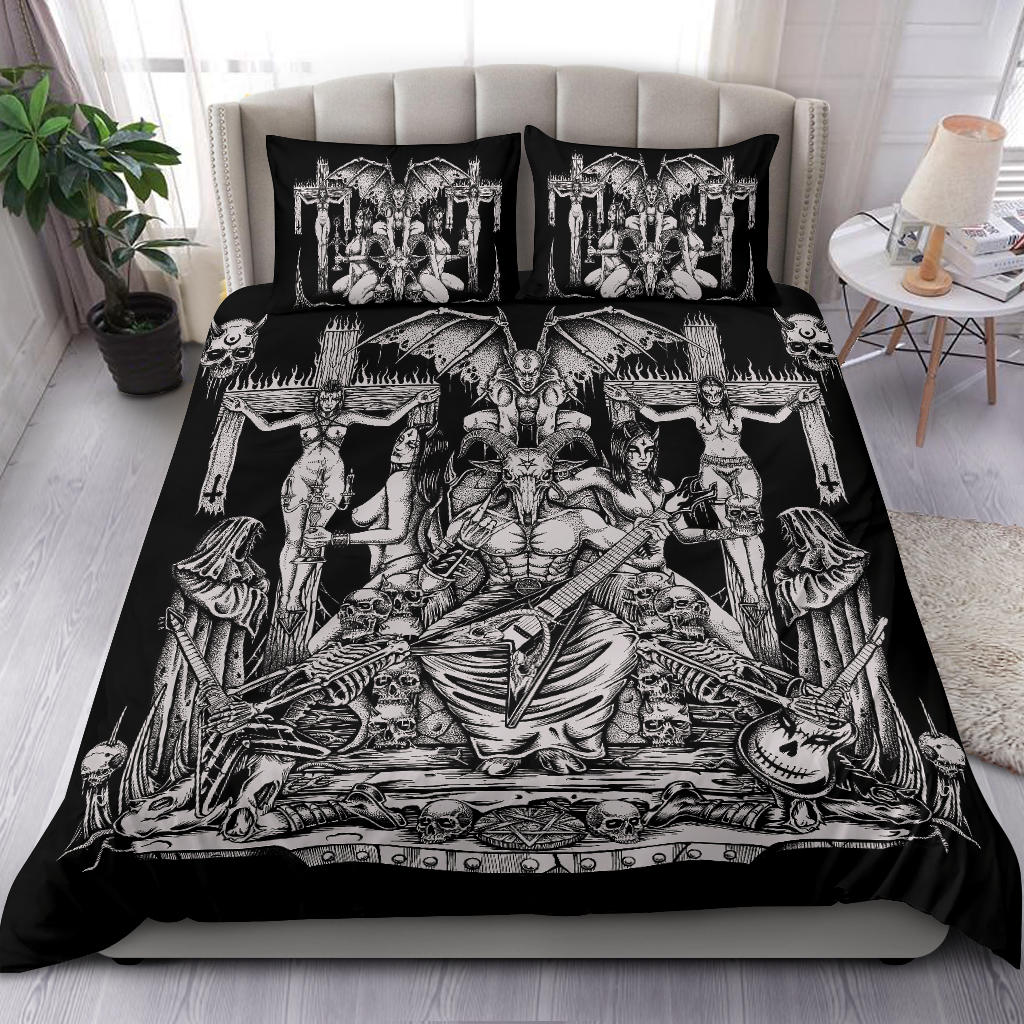 We Are Proud To Unleash The Only Real Ultimate Metalhead 3 Piece Duvet Set In The World Black And White