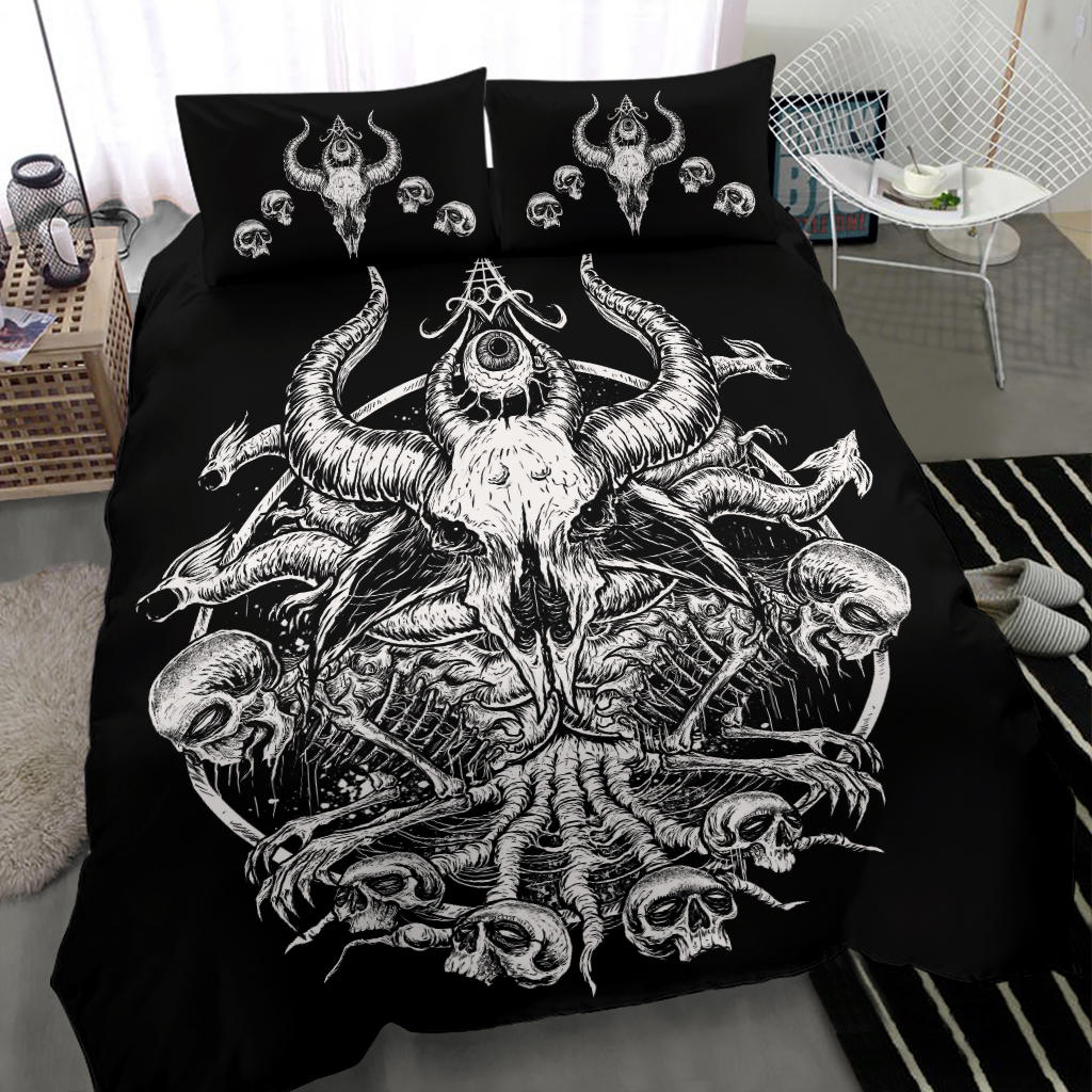Skull Satanic Goat Demon 3 Piece Duvet Set