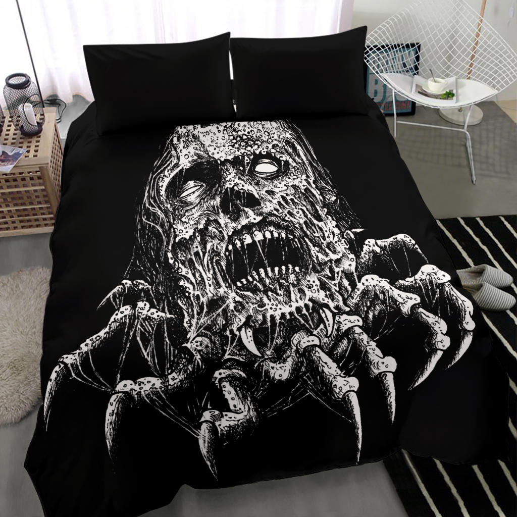 Skull Molted Zombie Claw 3 Piece Duvet Set