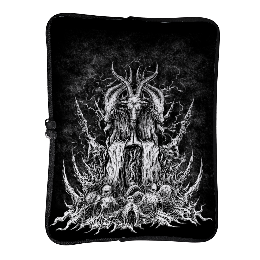 Skull Skeleton Satanic Goat Laptop Sleeve Bag Original Black And White Version