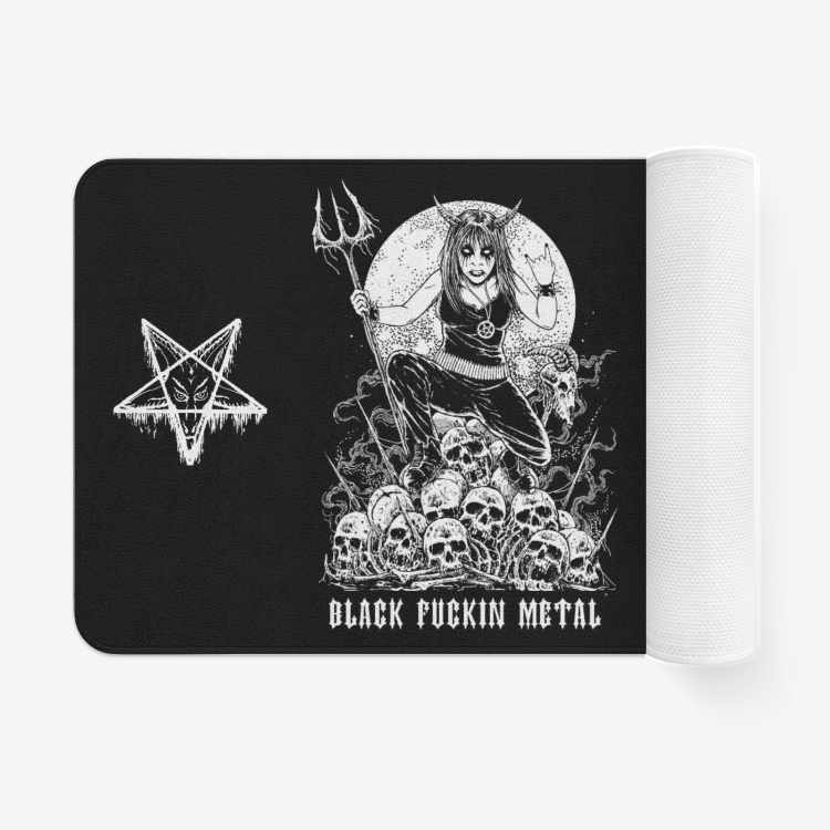 Black Metal Demon Demon Girl Microfiber Chevron Non-Slip Soft Kitchen Mat Bath Rug Doormat