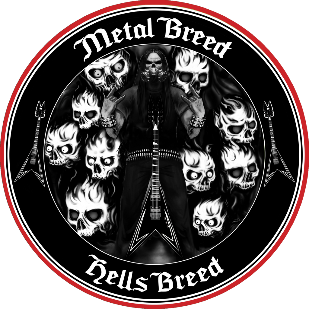 Hells Breed Black Leather Black Link White Leather Black Metal Mesh