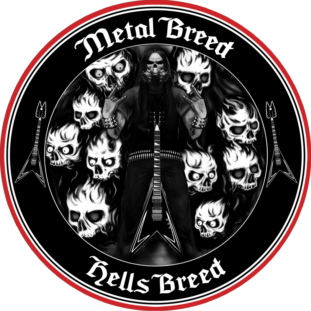 Hells Breed Black Leather Black Link White Leather Black Metal Mesh