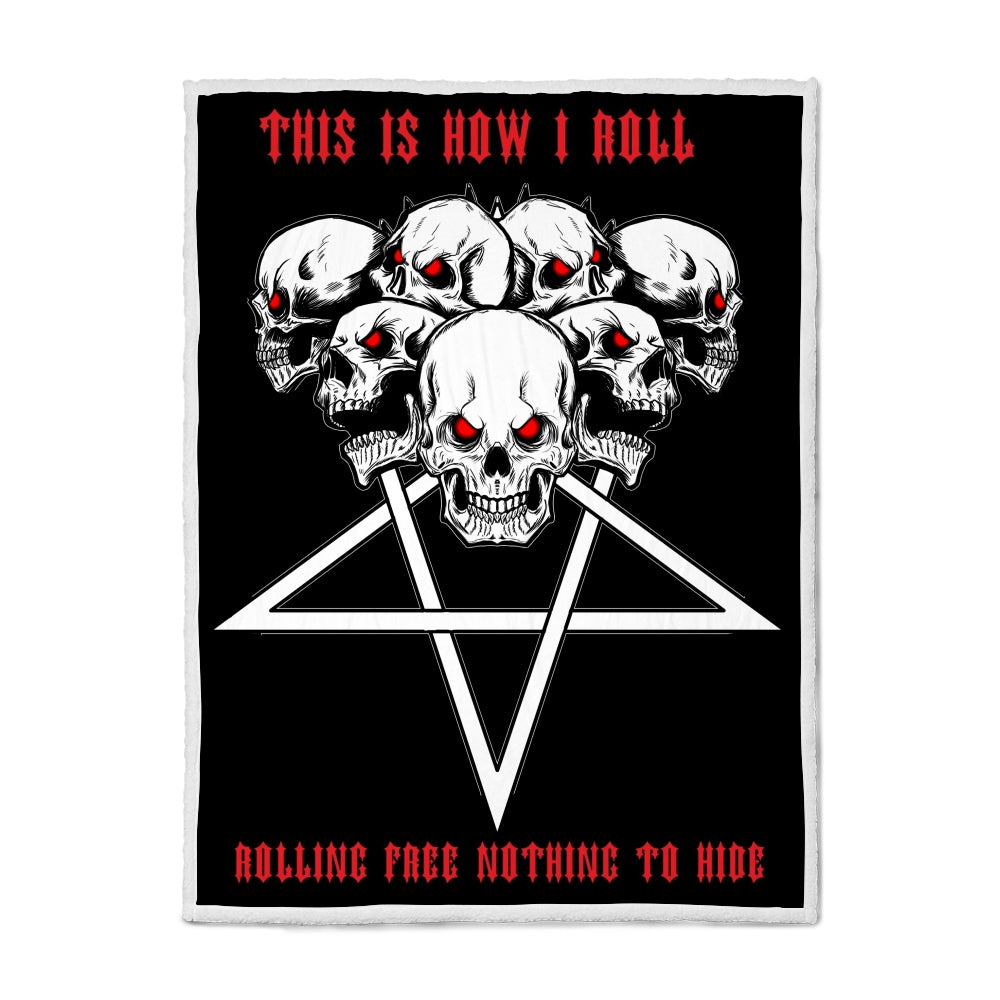 Skull Satanic Inverted Pentagram This Is How I Roll This Blanket Covers A Full Size Bed