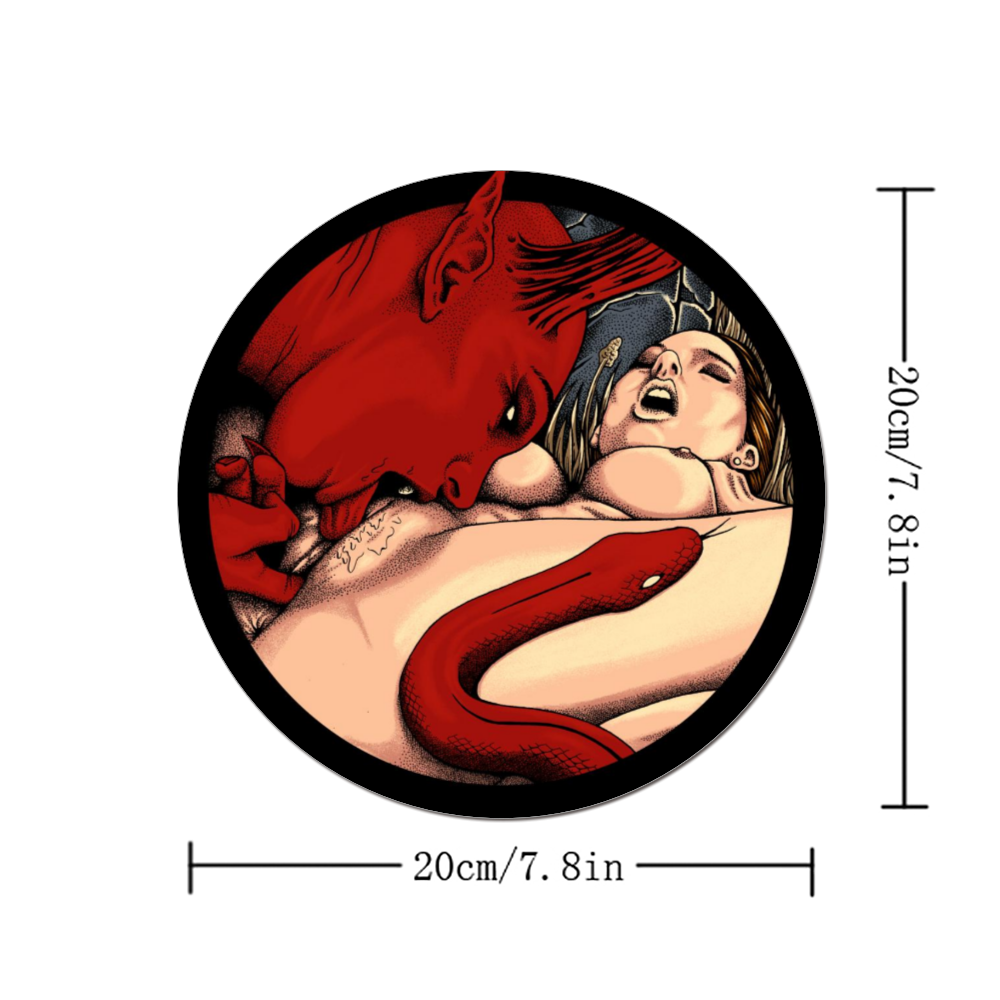 Satanic Serpent Satan's Eden Non-Slip Round Mouse Pad, Non-Slip  7.9" x 7.9"