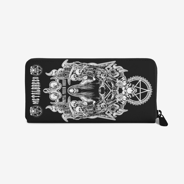 Unisex Metalbreed Pentagram Skull Black And White premium PU Leather Wallet