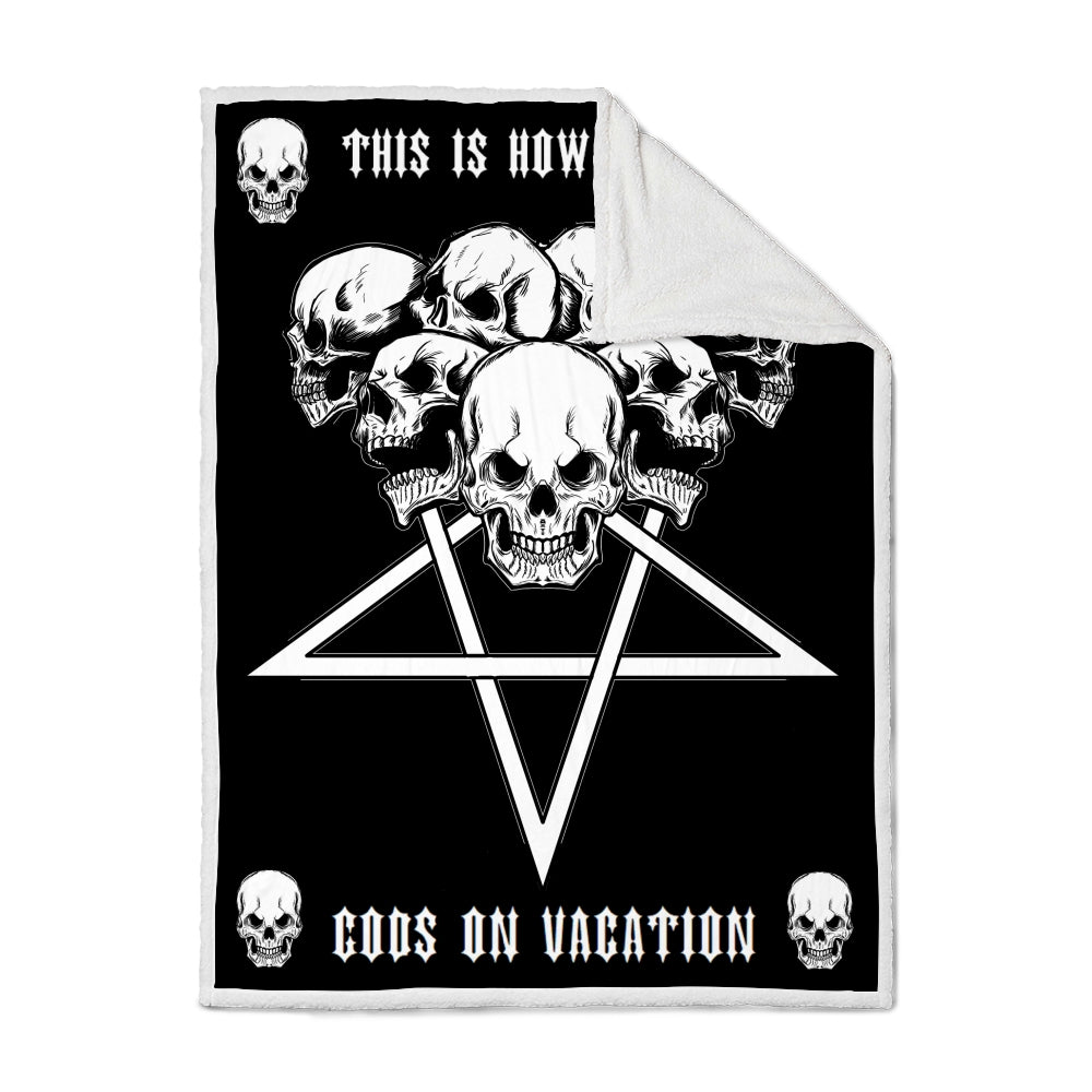 Skull Satanic Pentagram This Is How I Roll Sherpa Blanket This Affordable Blanket Covers A Full Size Bed