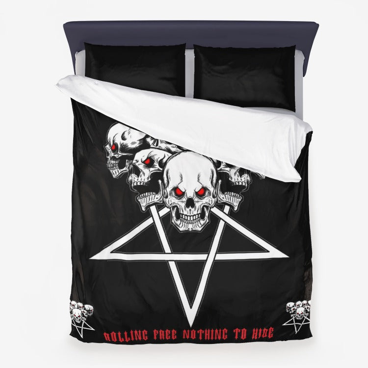 Skull Inverted Satanic Pentagram This Is How I Roll Rolling Free Nothing To Hide 3 Piece Set