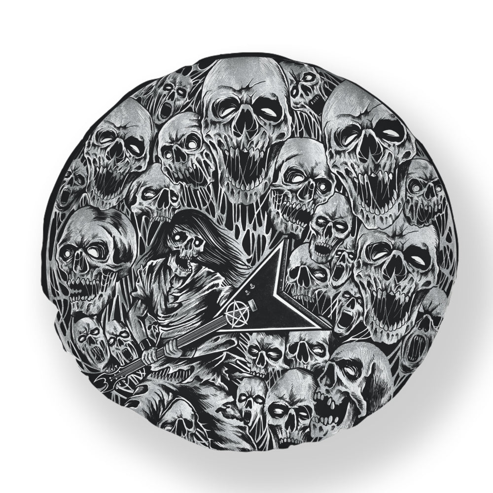 Skull Guitar Circle Pillow Case Color Tint