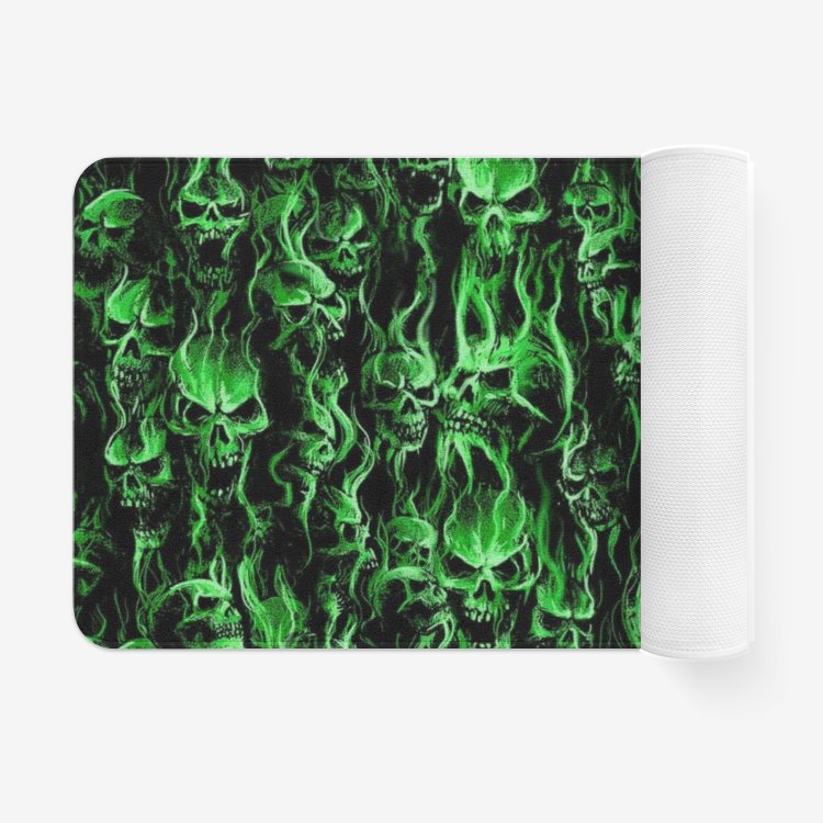 Exotic Green Smoke Skull Microfiber Chevron Non-Slip Soft Kitchen Mat Bath Rug Doormat