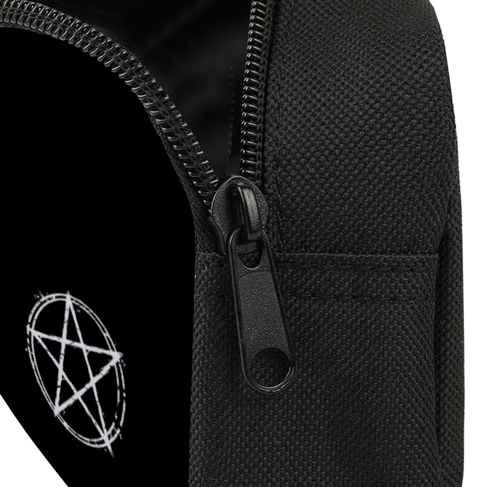 Satanic Pentagram Satanic Cross Lust For The Goat Pencil Case Make Up Case Large Capacity with Double Zipper