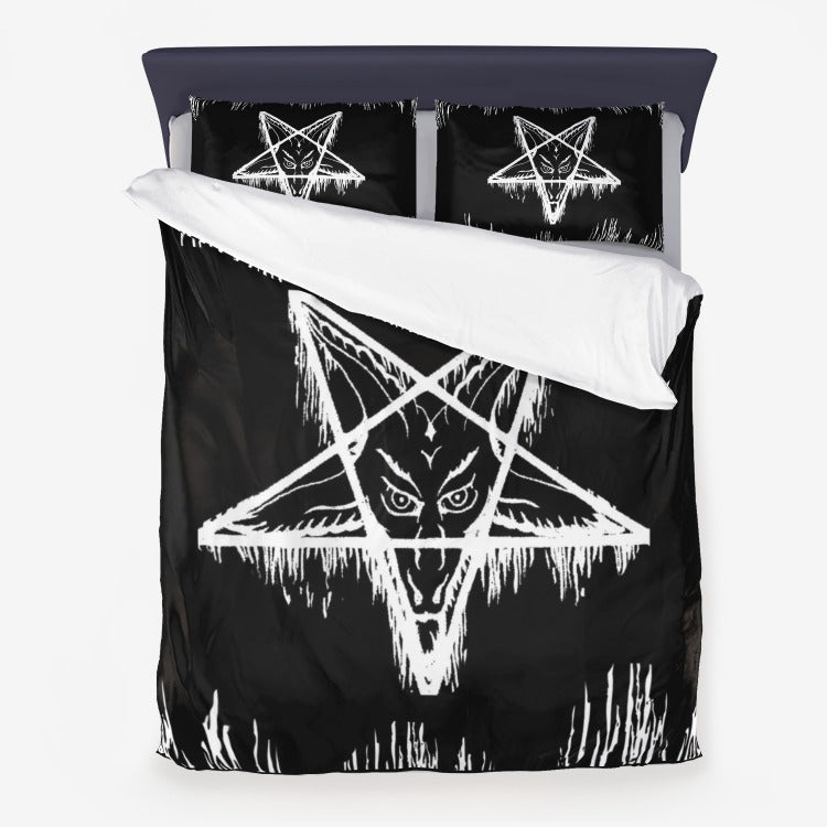 Satanic Melting Pentagram 3 Piece Duvet Set