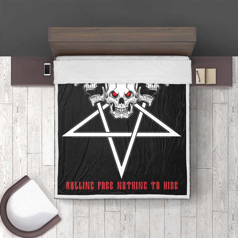 Skull Satanic Inverted Pentagram This Is How I Roll This Blanket Covers A Full Size Bed