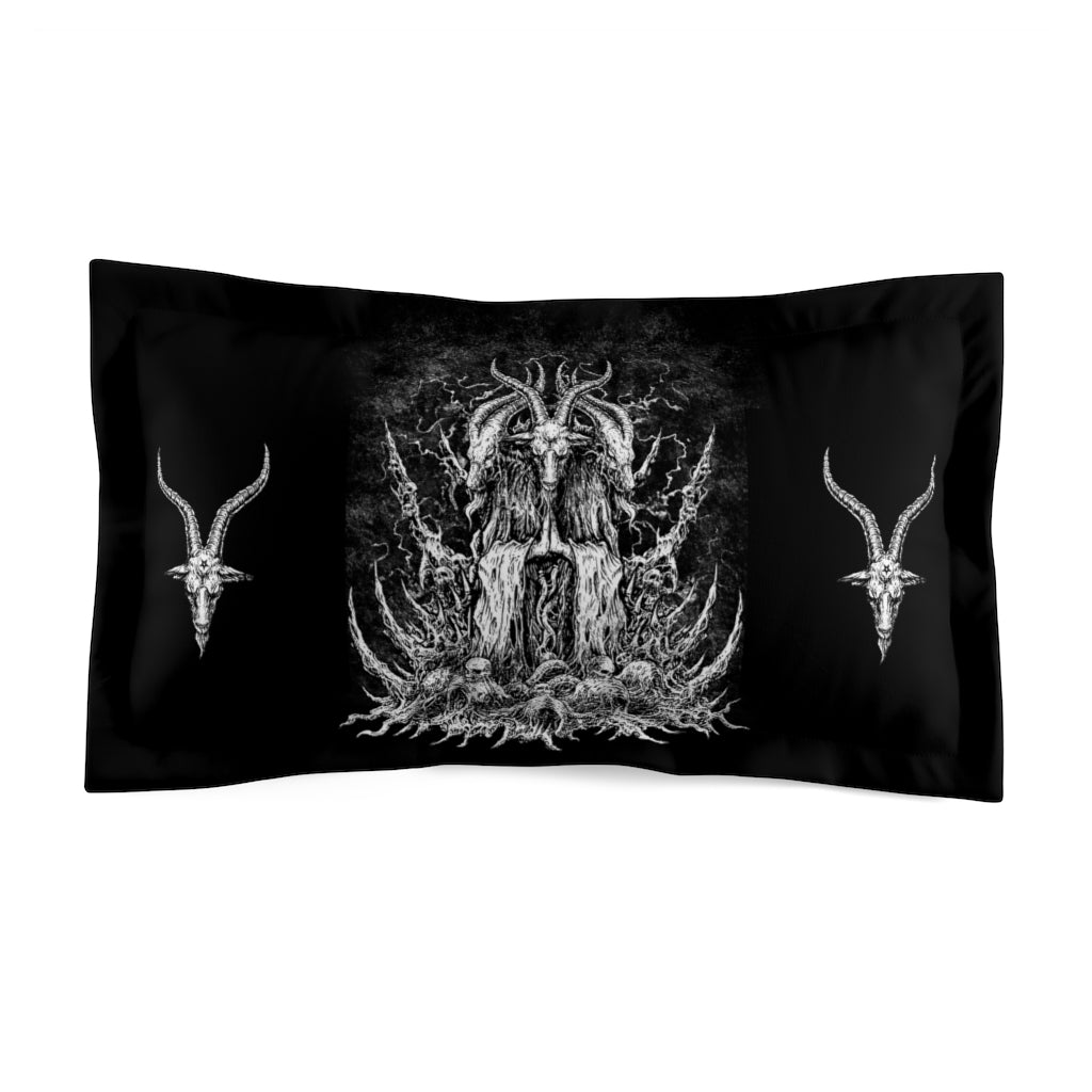 Satanic Goat Microfiber Pillow Sham For Comforter With Satanic Pentagram Goat Heads