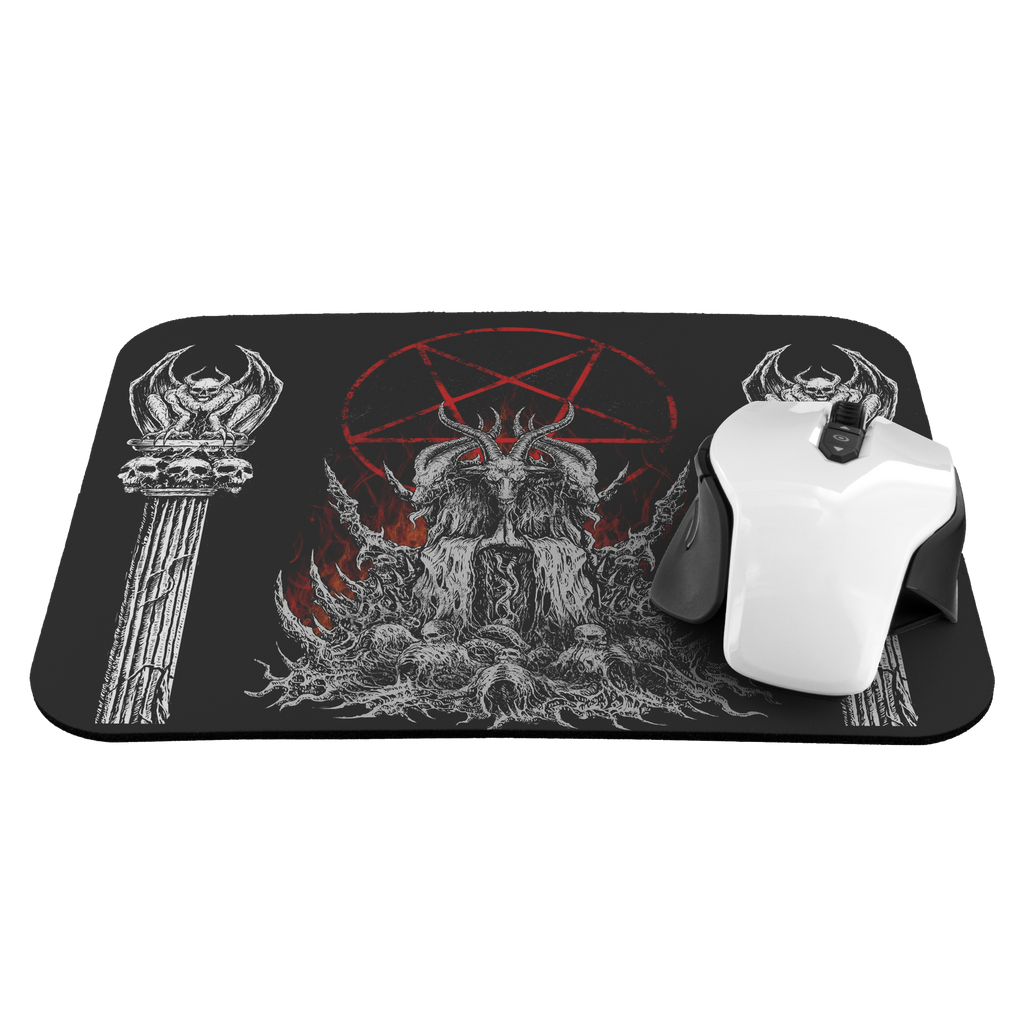 Skull Satanic Goat Satanic Pentagram Flame Mousepad