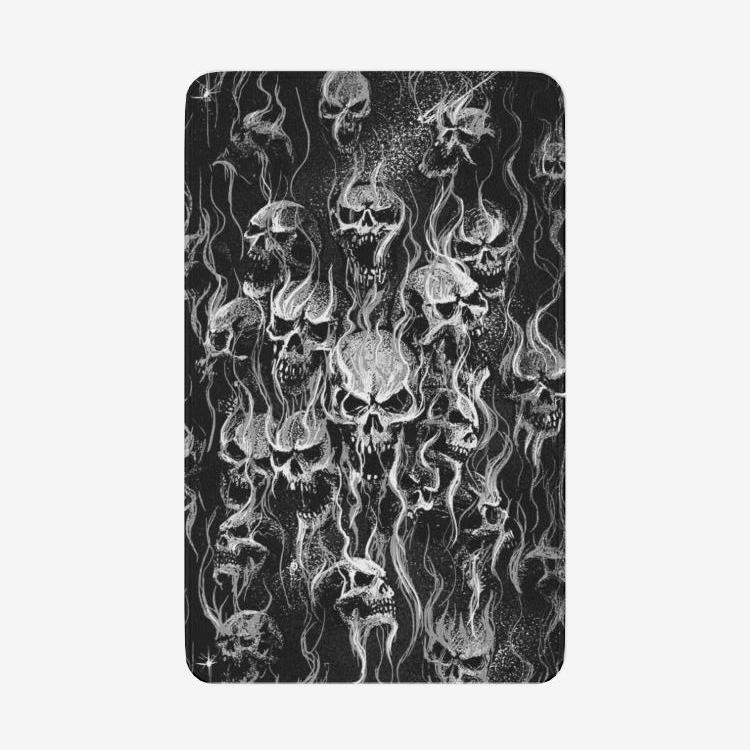 Smoke Skull Black And White Microfiber Chevron Non-Slip Soft Mat Bath Rug Doormat