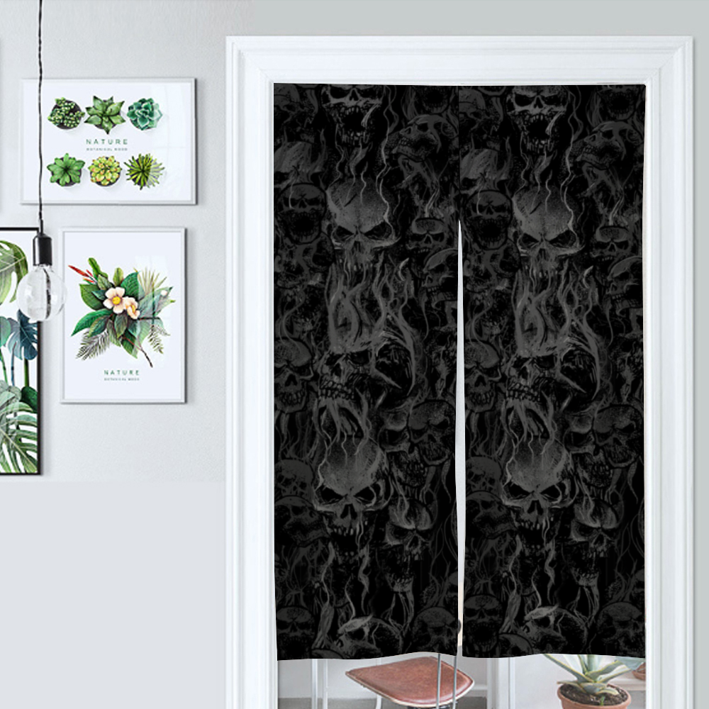 Smoke Skull Door Curtain Dark Version