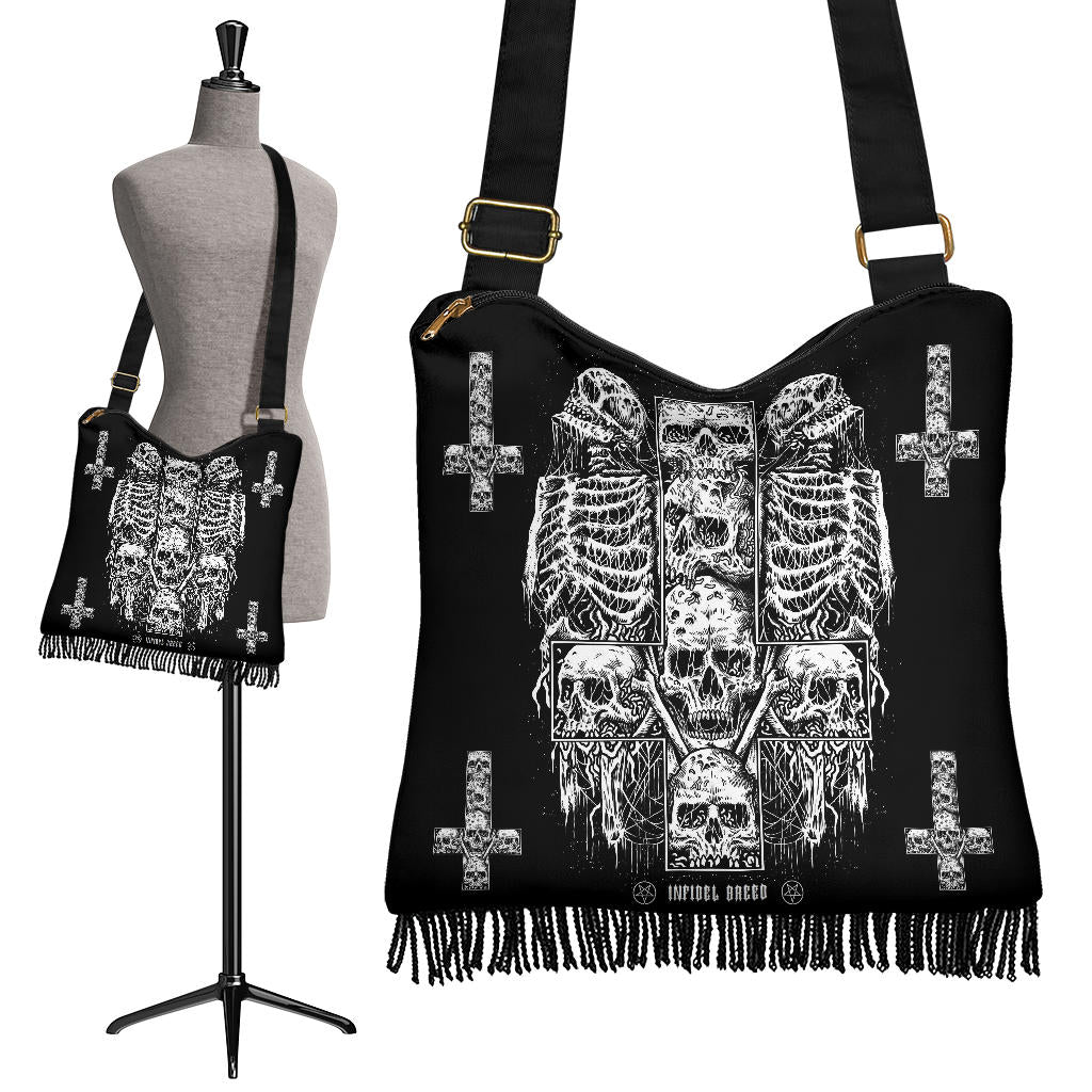 Satanic Skull Inverted Cross Inverted Pentagram Infidel Breed Handbag