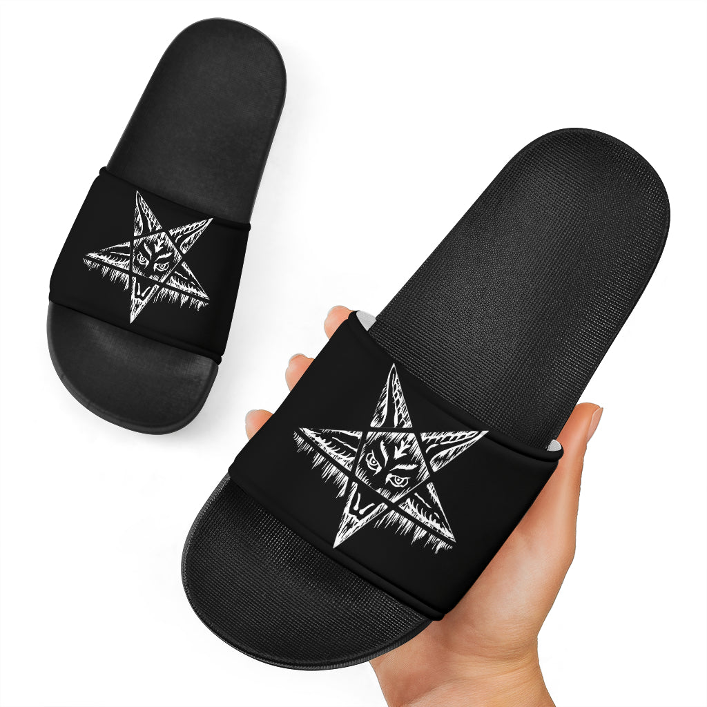 Satanic Pentagram Slippers